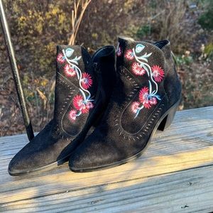 Rebecca Minkoff Black Suede Boot Made in Brazil Preowned 6.5